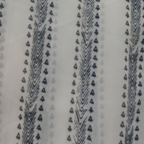 EUC Plus Size Lucky Brand Sheer Button Front Geo Stripe Poet Blouse – Size 1X - Picture 8 of 14